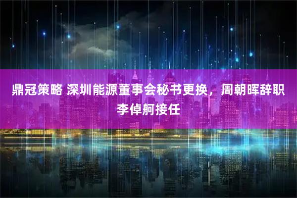 鼎冠策略 深圳能源董事会秘书更换，周朝晖辞职李倬舸接任
